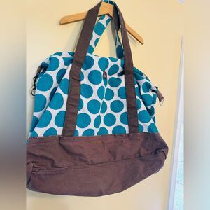 Thirty-One Blue and Brown Tote Bag with Sturdy Design